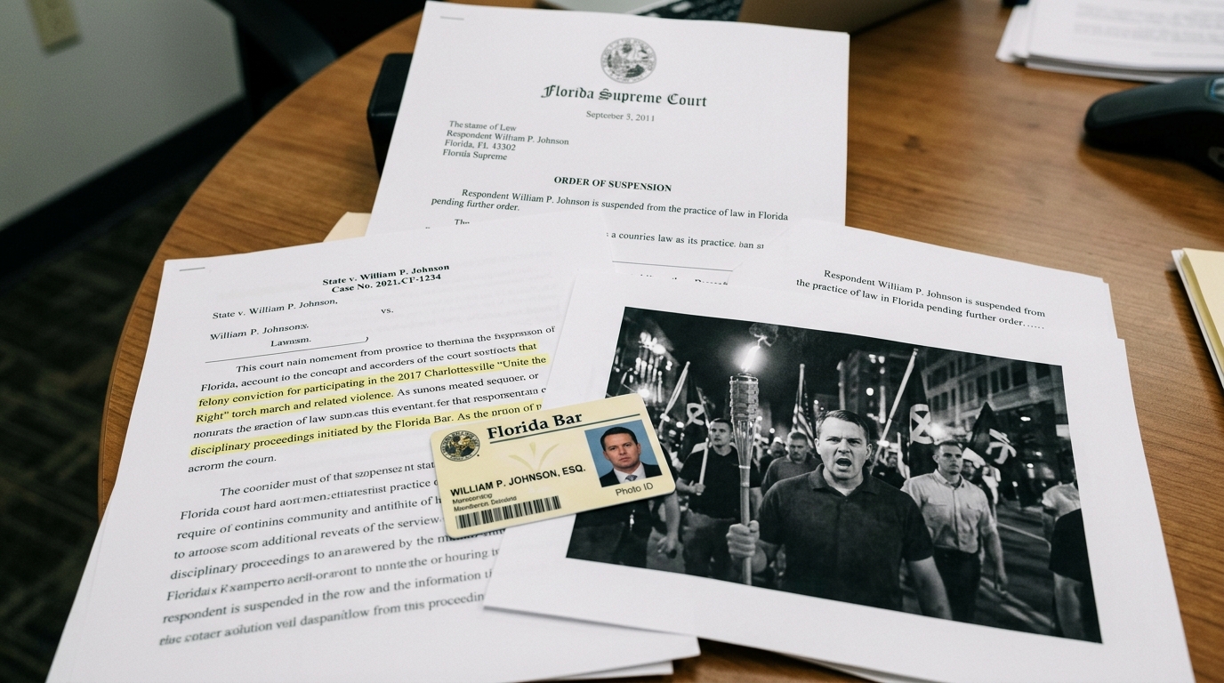Augustus Sol Invictus: Florida Attorney Suspended After Felony Conviction Tied to Charlottesville Torch March