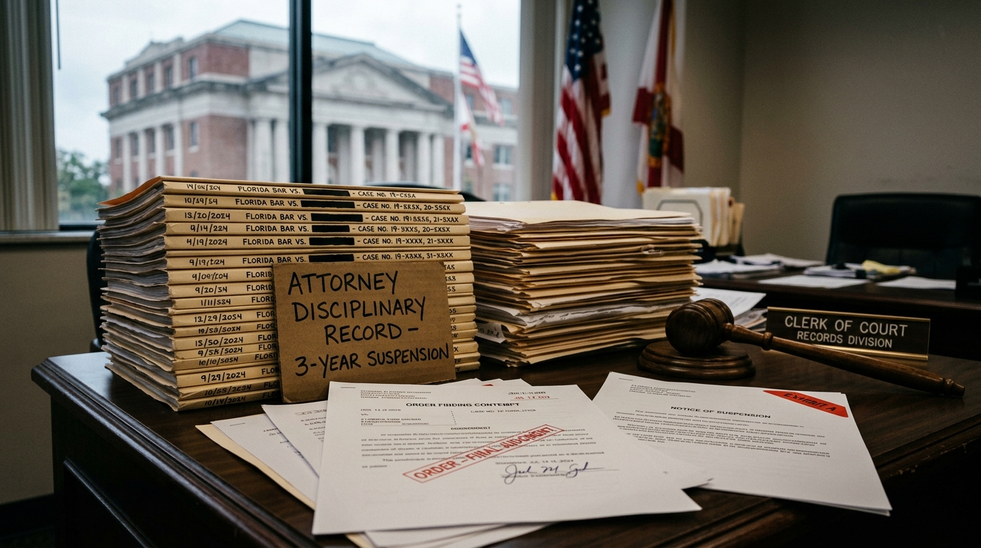 Florida Attorney Aram Caldarera Bloom Suspended Three Years After Repeated Violations and Contempt Findings