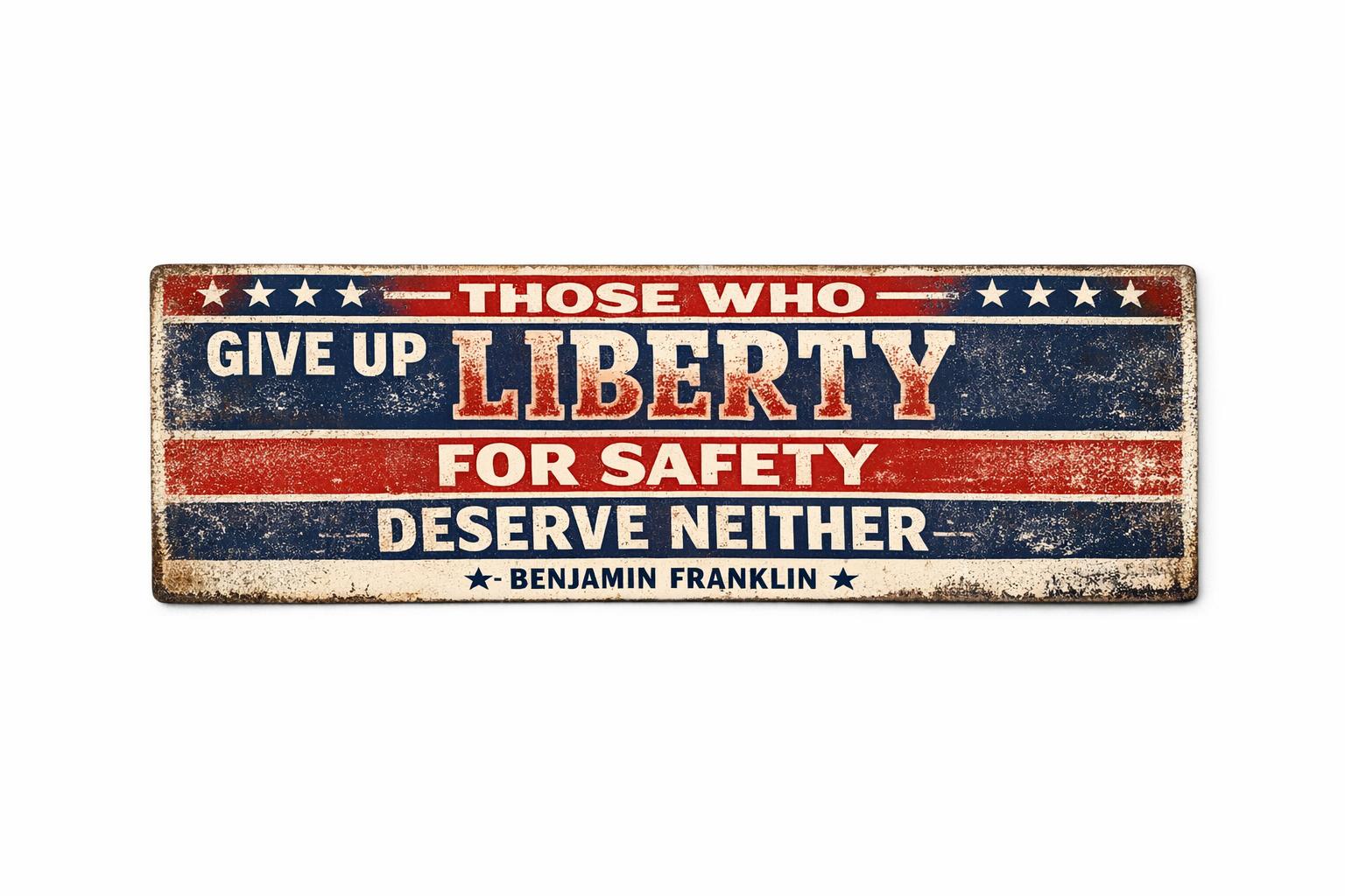 Liberty Over Safety (Sticker) β Benjamin Franklin, 1755