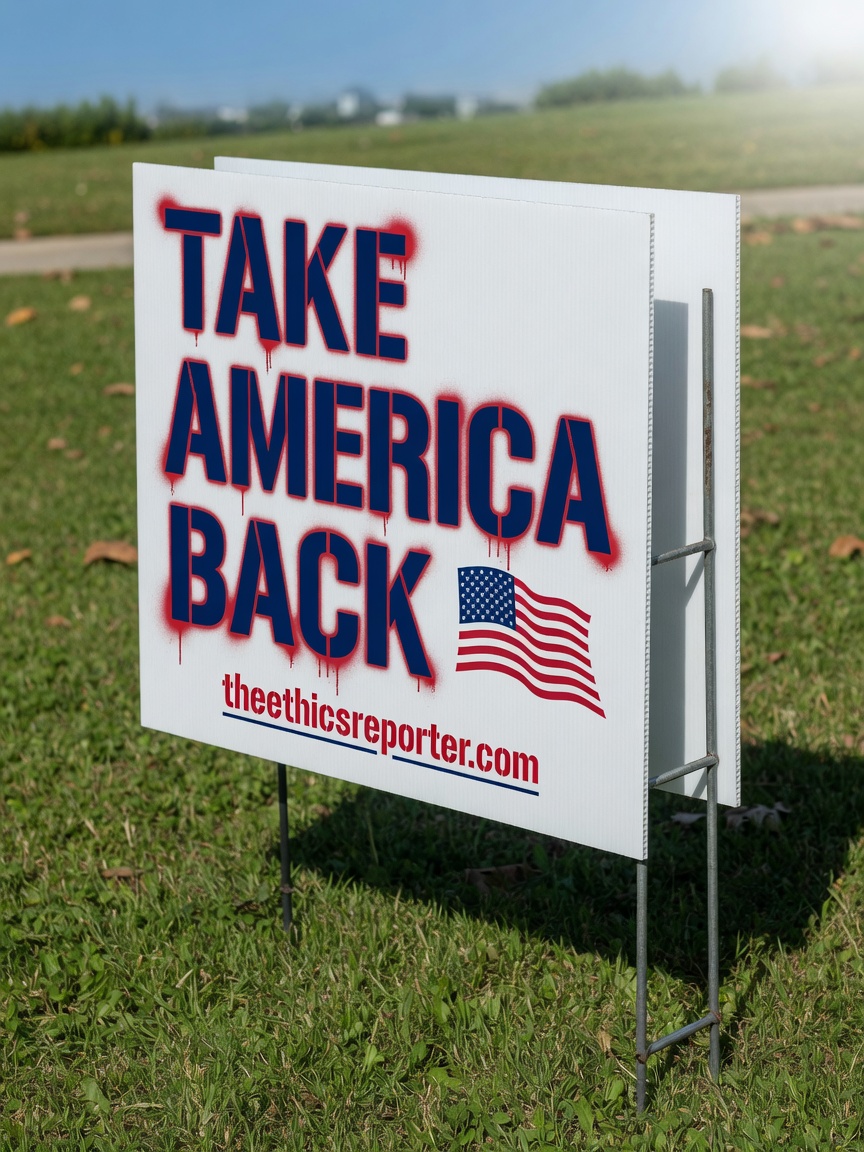Take America Back Yard Sign β The Ethics Reporter